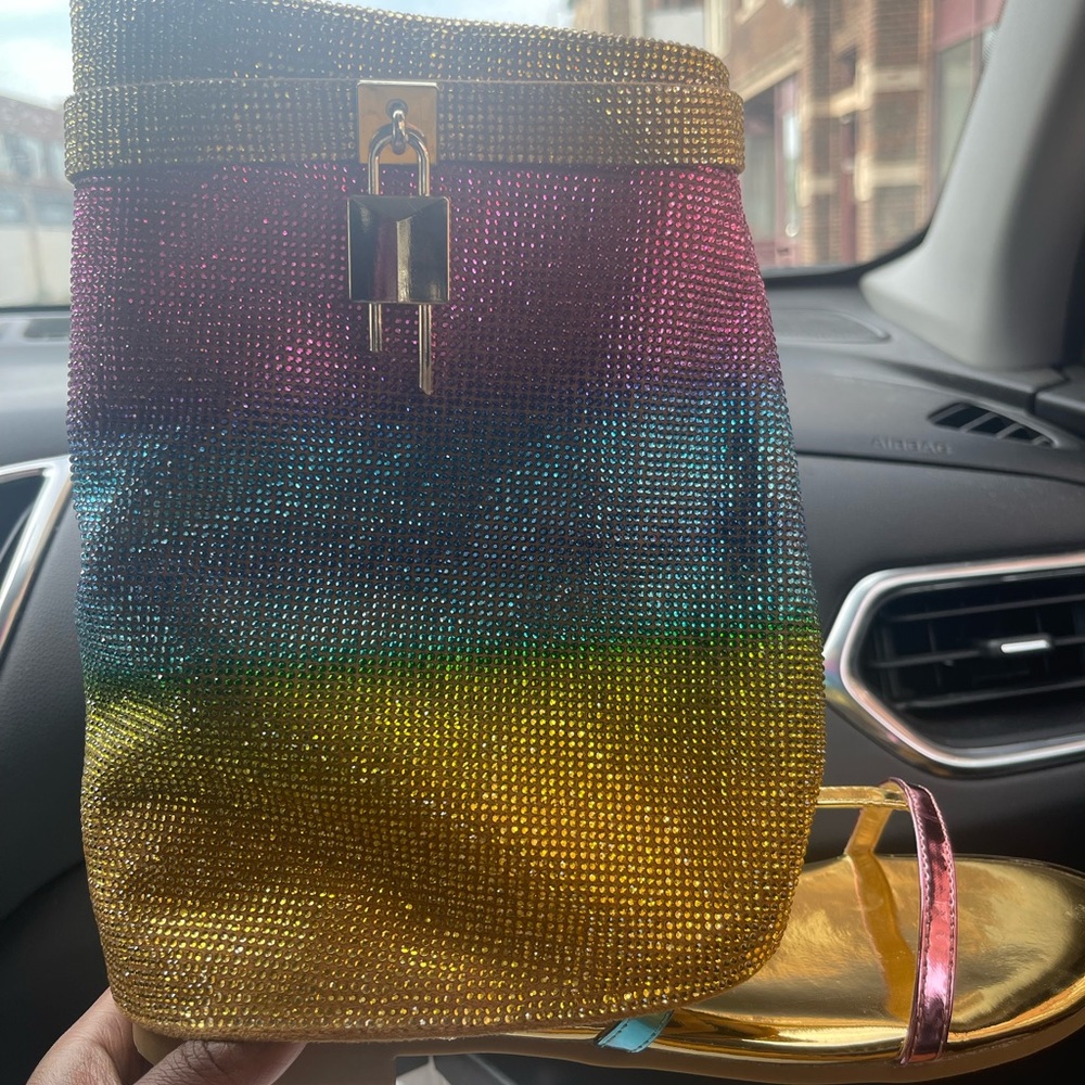 Selling brand new multi-color rhinestone Cape Robbins sandals. Size 9.